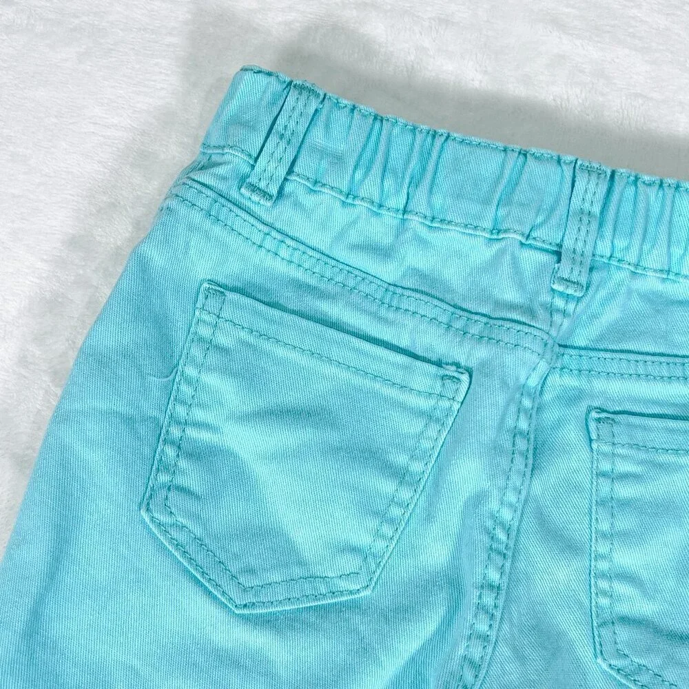 OshKosh B'Gosh Denim Style Shorts | Toddler Girls | 4T | Aqua | Distressed